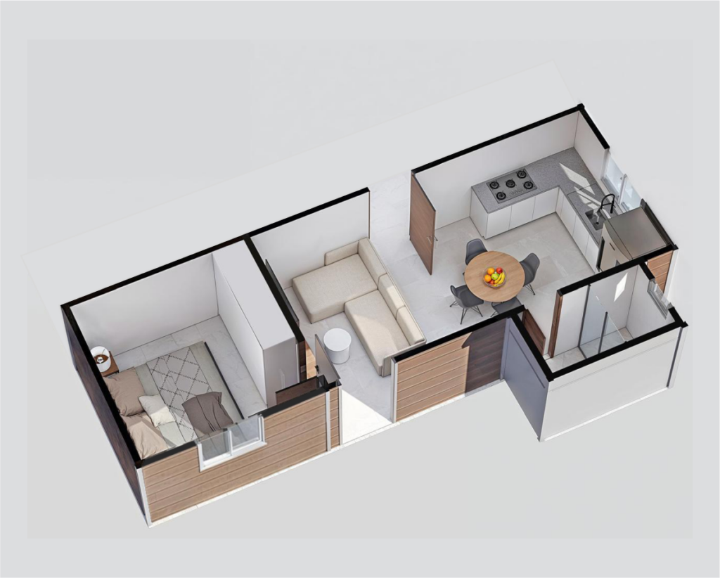 Planta apartamento 1 quarto 40m2