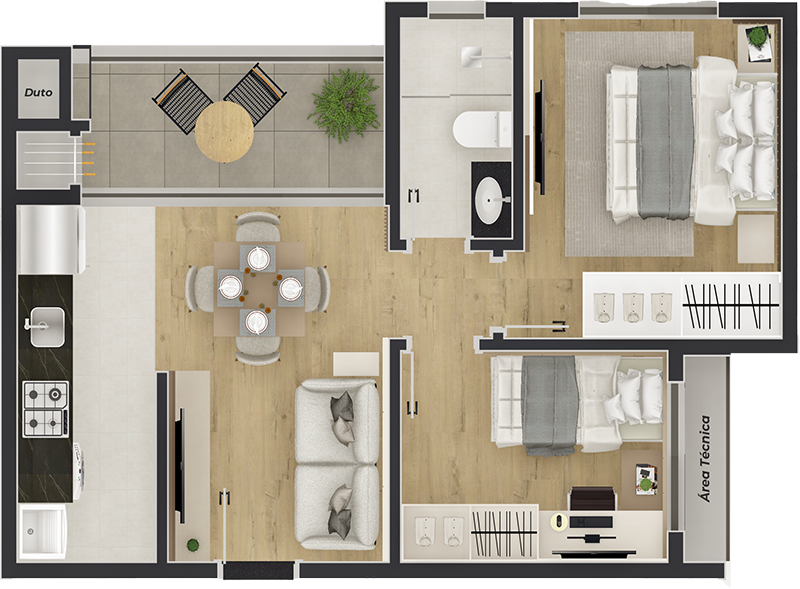 apartamento 2 quartos 40m2 preço