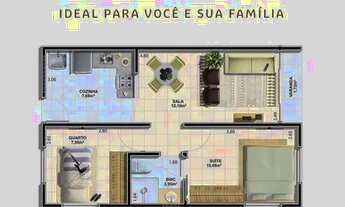 planta apartamento 45m2 2 quartos