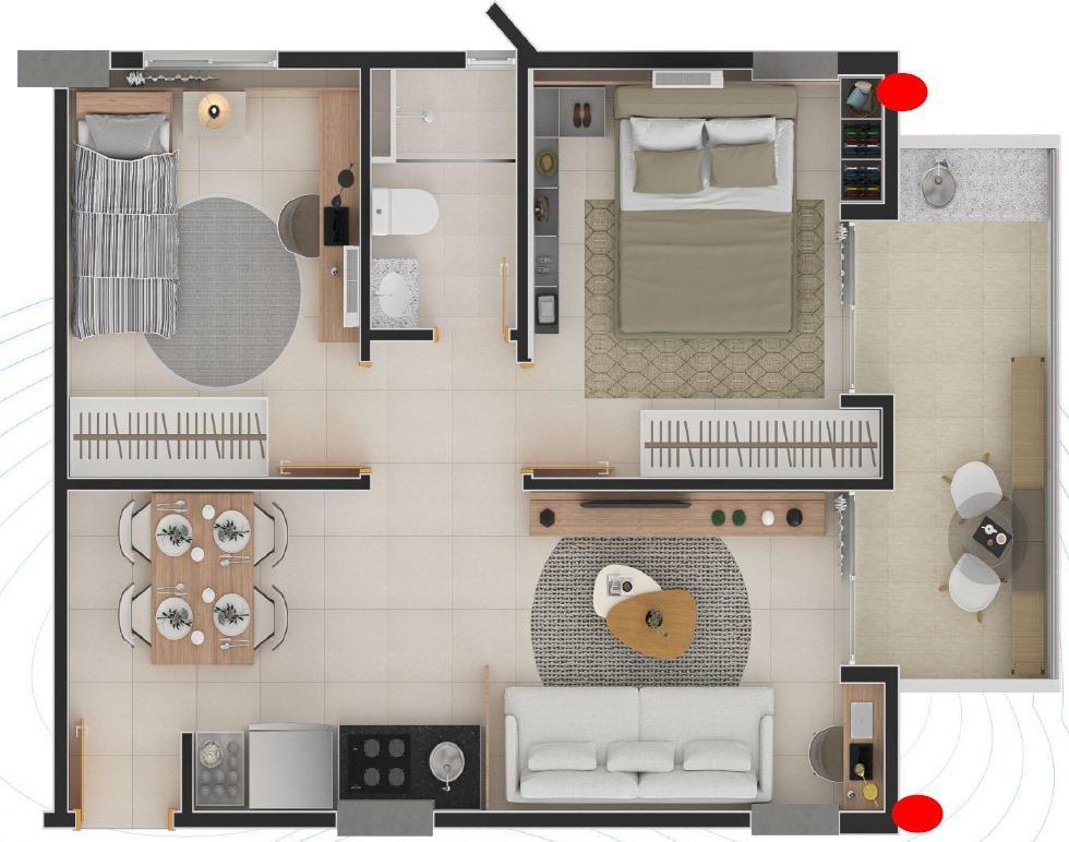apartamento 45m2 layout