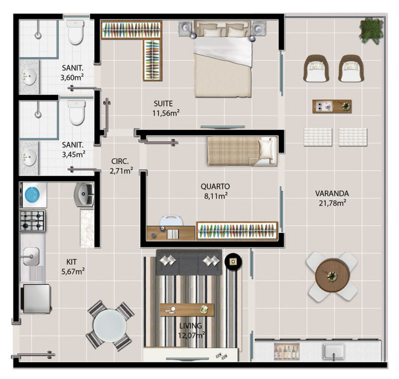 apartamento 2 quartos para alugar