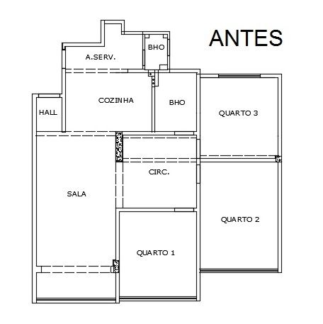 plantas de apartamento 3 quartos 80m2