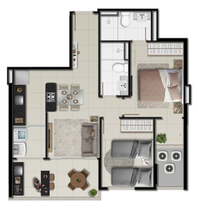 planta baixa apartamento moderno