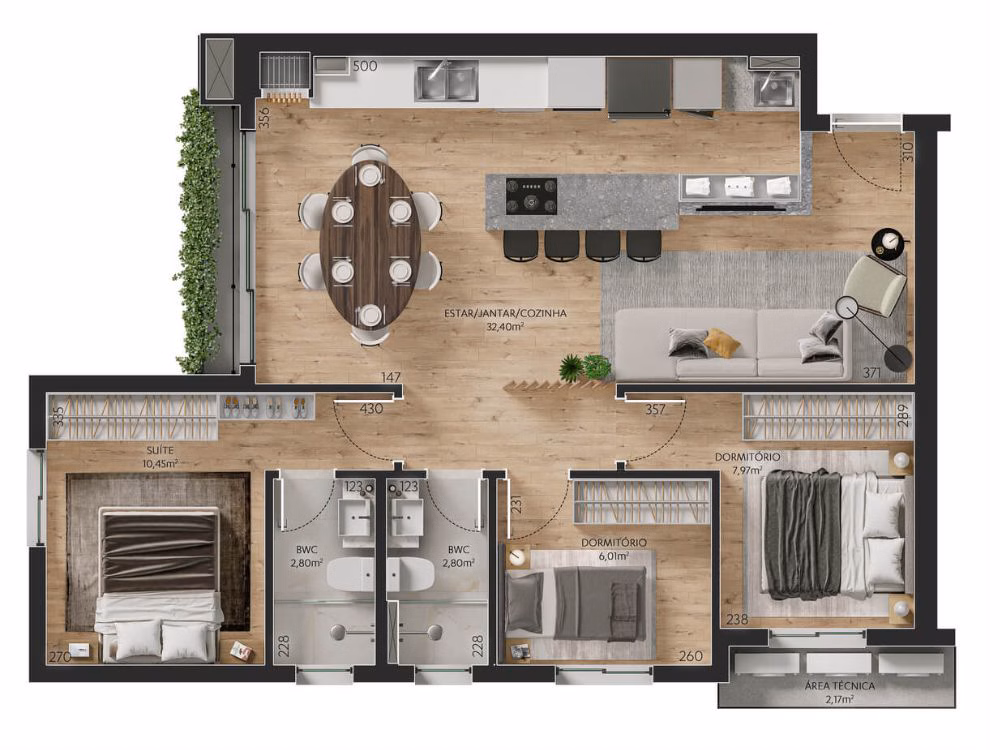 planta baixa de um apartamento
