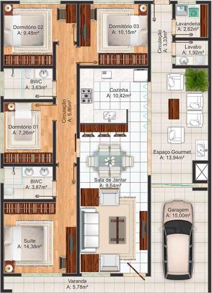 planta baixa de um apartamento