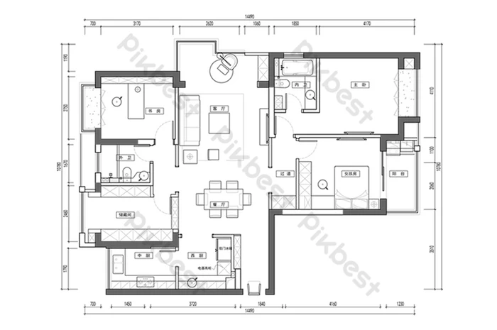 planta baixa de um apartamento