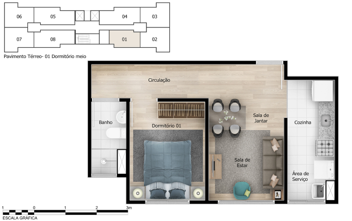 plantas de apartamentos pequenos