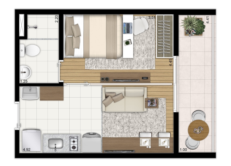 plantas de apartamentos funcionais