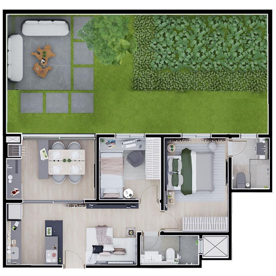 plantas de apartamento 2 quartos pequeno