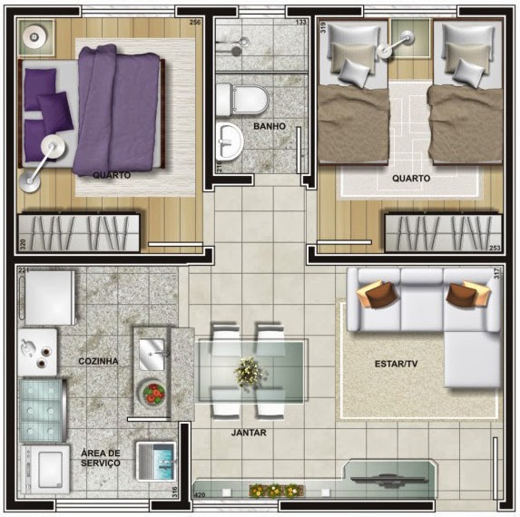 plantas humanizadas apartamento pequeno