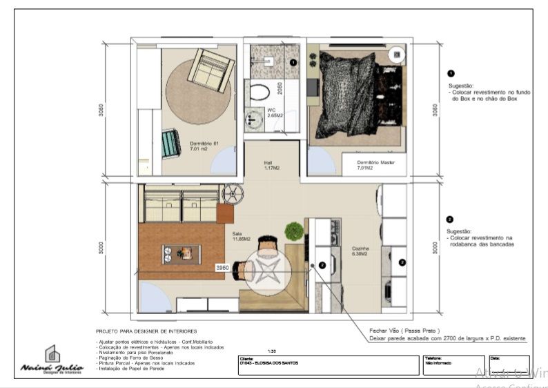 apartamento 40m2 planta