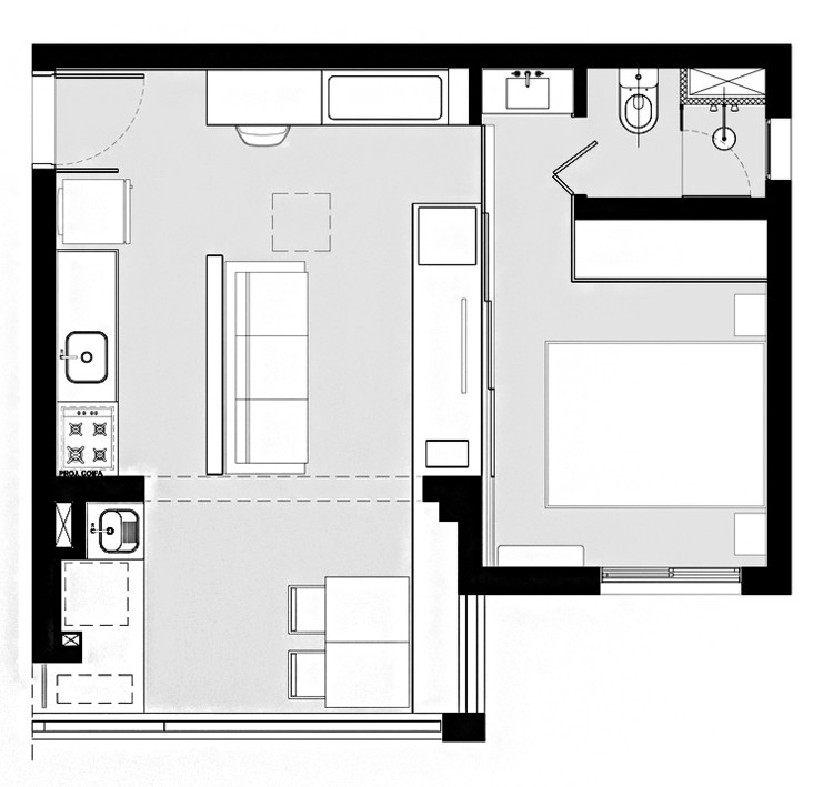 apartamento 50m2 planta