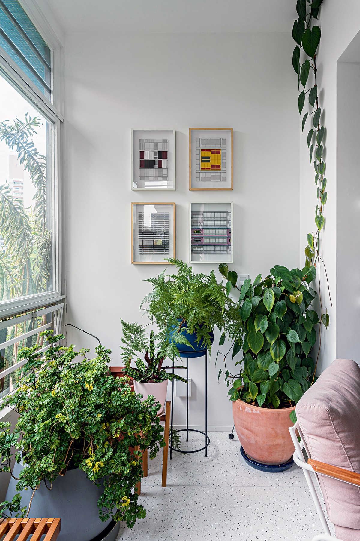 plantas para sacada com rede de proteção