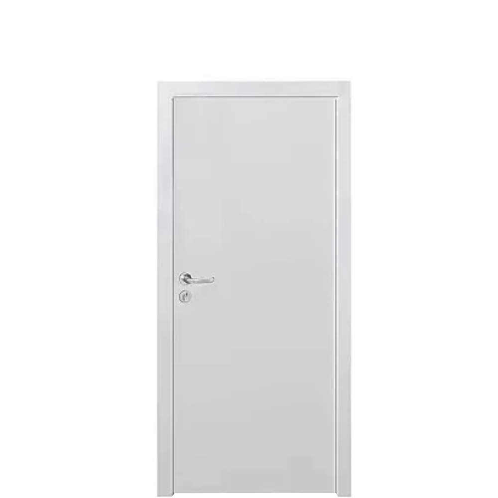 Porta de apartamento branca com fechadura de segurança