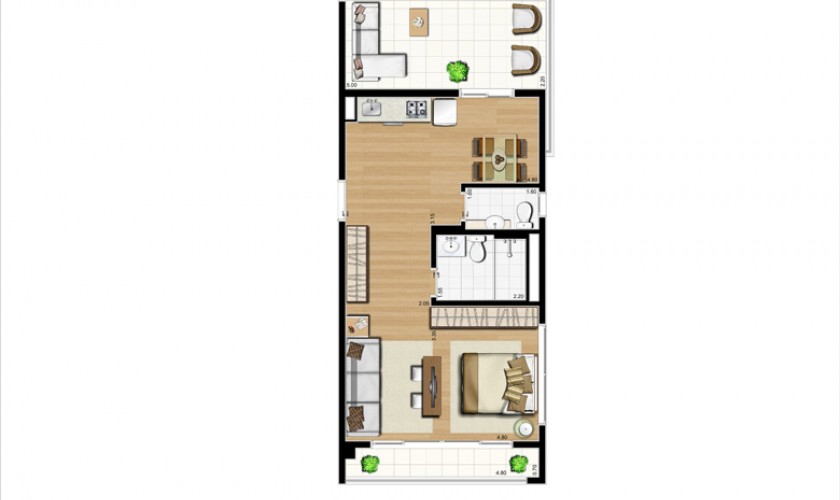apartamento 50m2 moderno