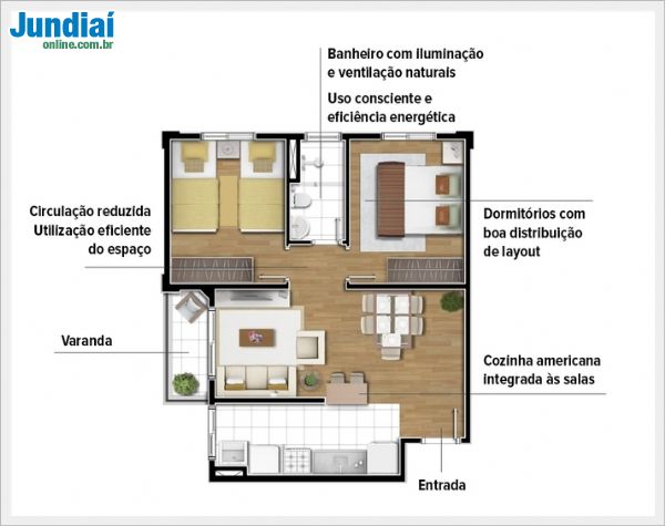 apartamento 50m2 marcenaria