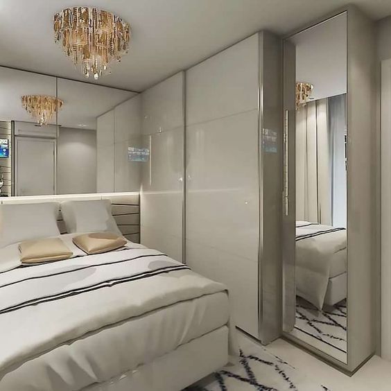 Quarto casal planejado apartamento com iluminação LED