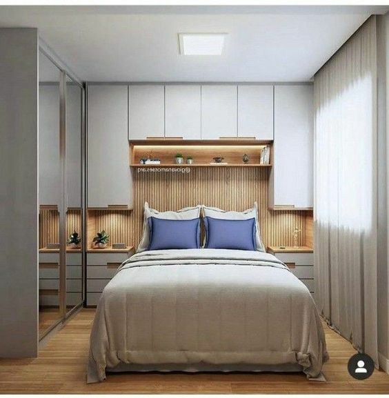 Quarto casal planejado apartamento escandinavo