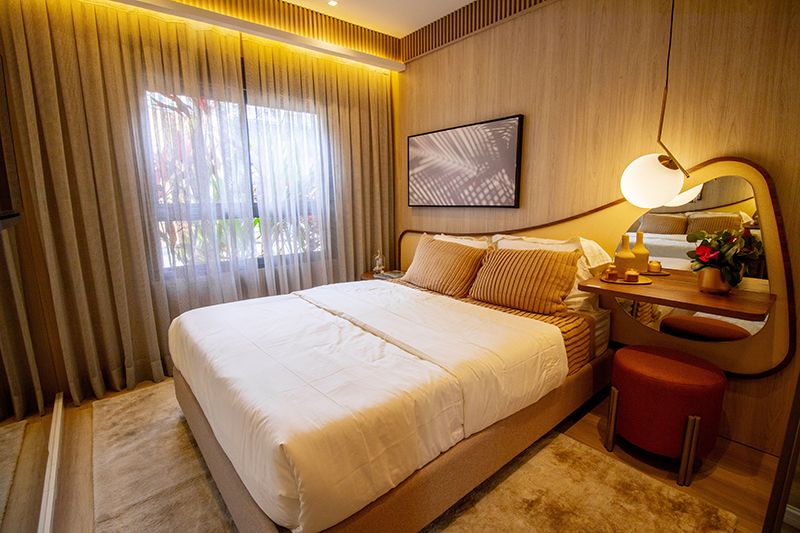 quarto apartamento com home office