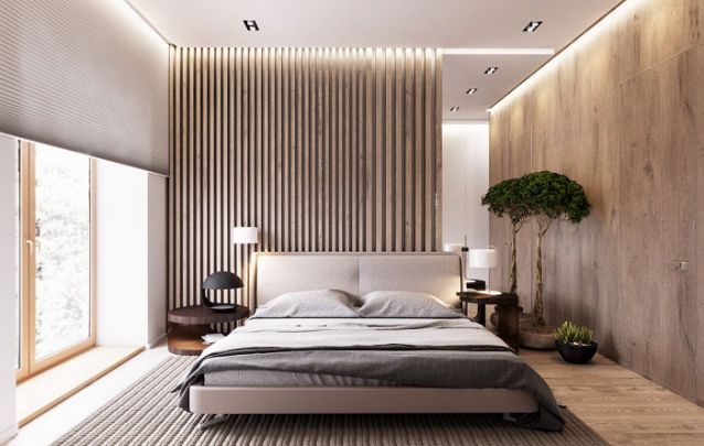 quarto casal planejado com iluminação led