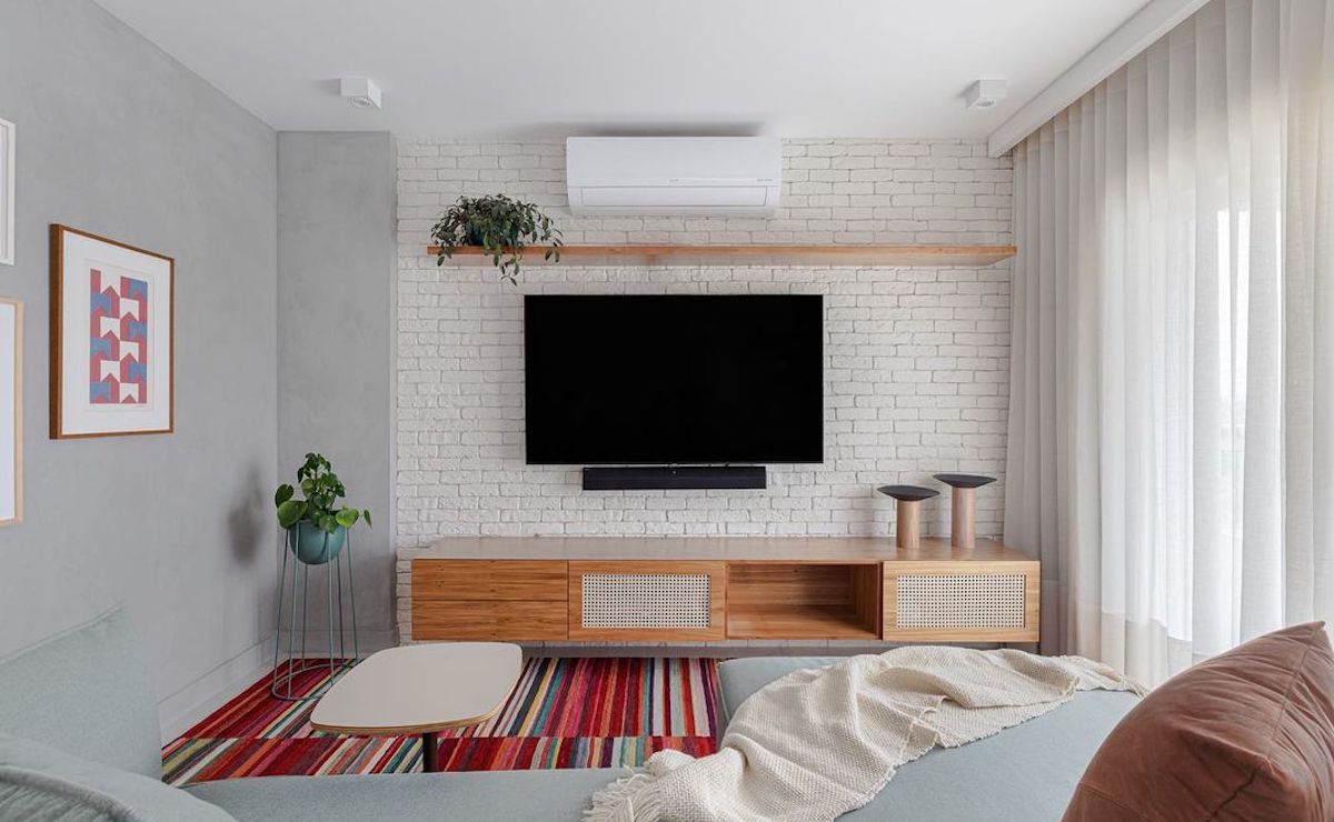 Rack retrô para apartamento pequeno