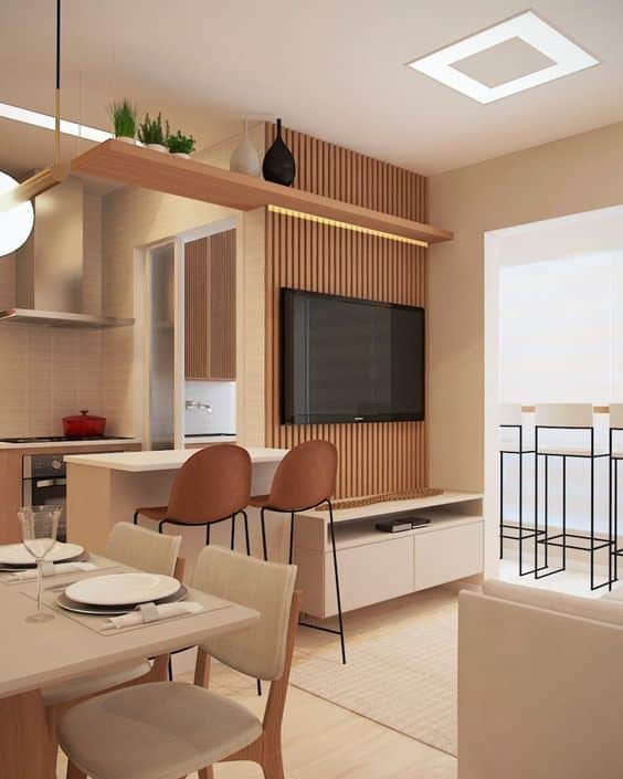 Rack flutuante para apartamento pequeno