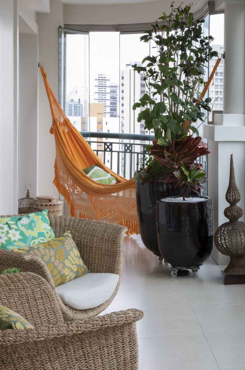decoração com rede em apartamento