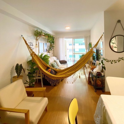 decoração com rede em apartamento
