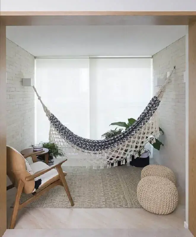decoração com rede em apartamento