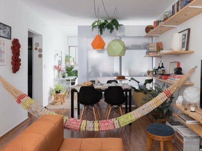 Decoração com rede na sala