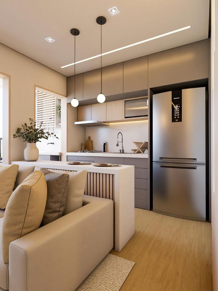 sala de estar e jantar integradas apartamento