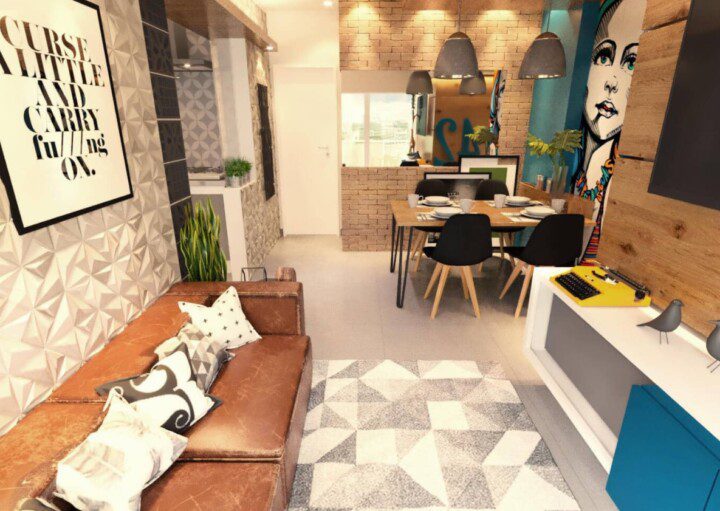 decoração sala apartamento minimalista