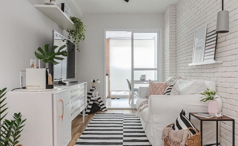 apartamento pequeno sala e cozinha integradas