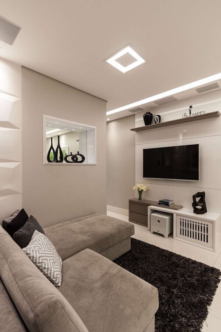 sala de apartamento simples e funcional