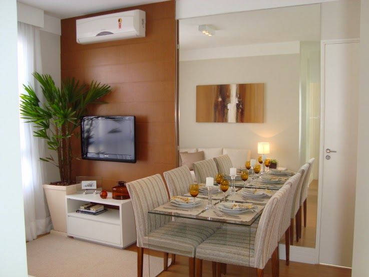 móveis para sala de estar e jantar de apartamento pequeno