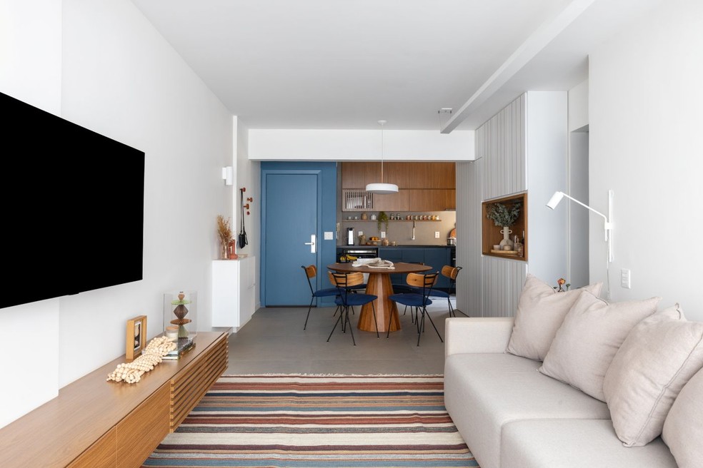 sala de estar e jantar integradas apartamento pequeno decoração