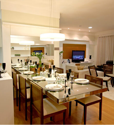 dicas sala de jantar e estar juntas apartamento
