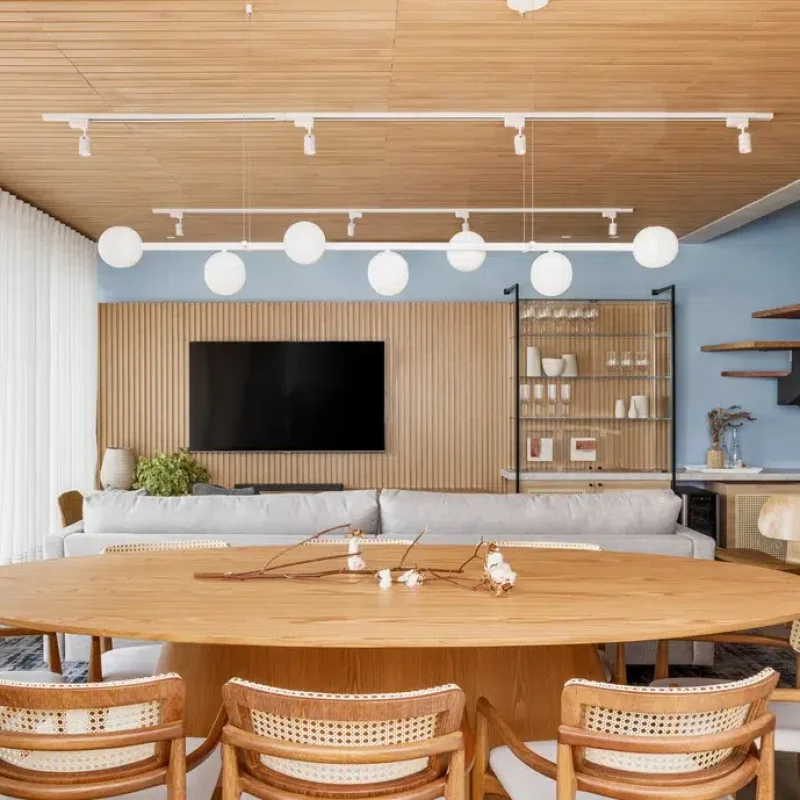 decoração sala de estar e jantar pequena integrada