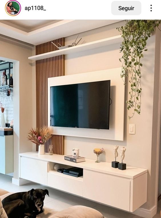 iluminação sala de tv apartamento pequeno