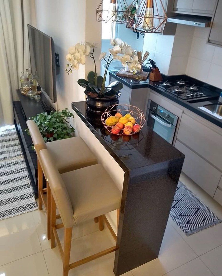 sala e cozinha integradas apartamento pequeno