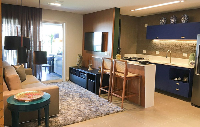móveis para sala e cozinha conjugada