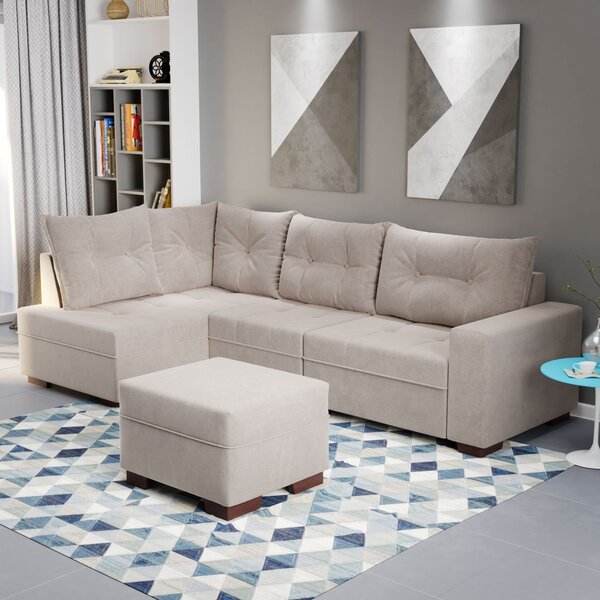 sofá de canto reclinável para apartamento
