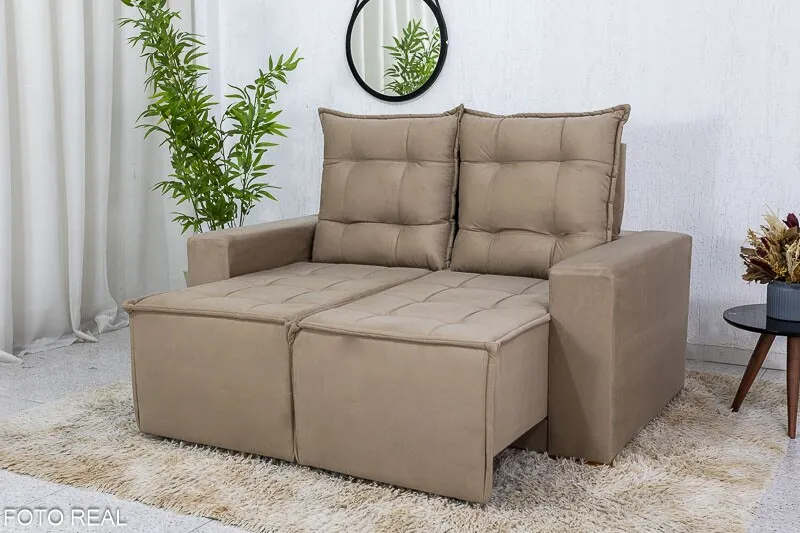 sofá retrátil com molas ensacadas