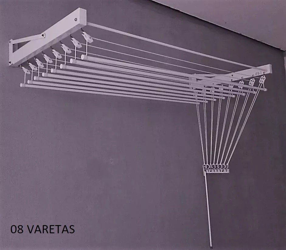 Varal de parede retrátil automático