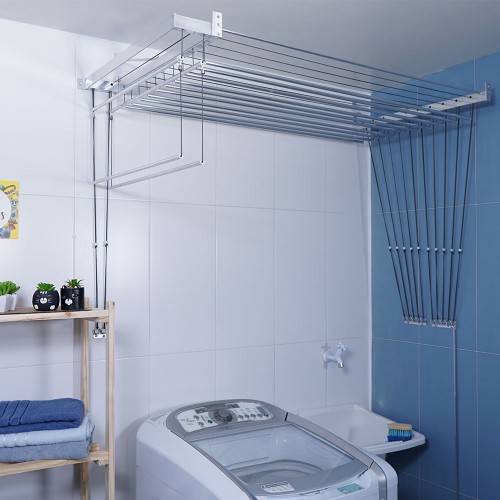 Varal de chão dobrável para apartamento