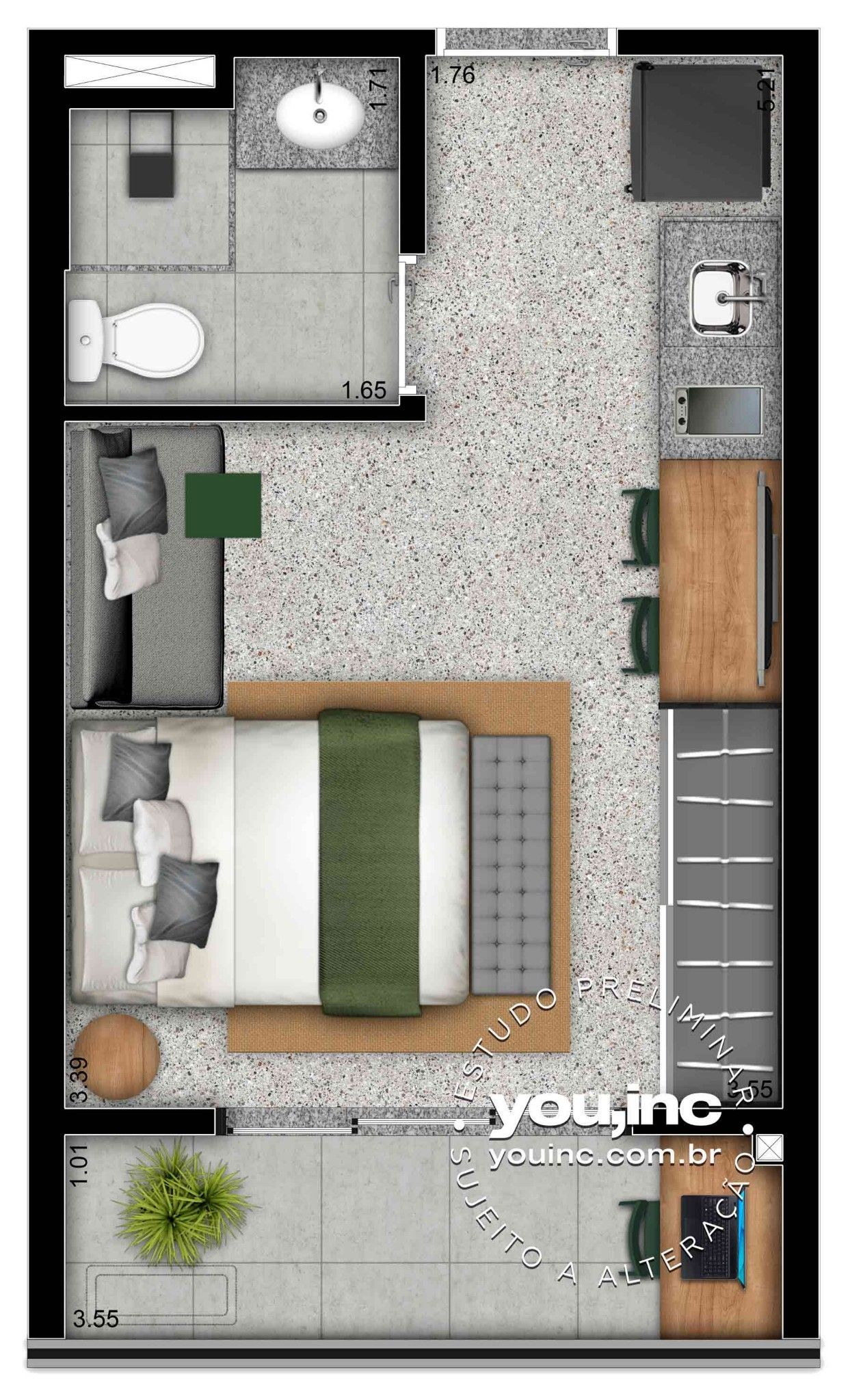kitnet 20m2