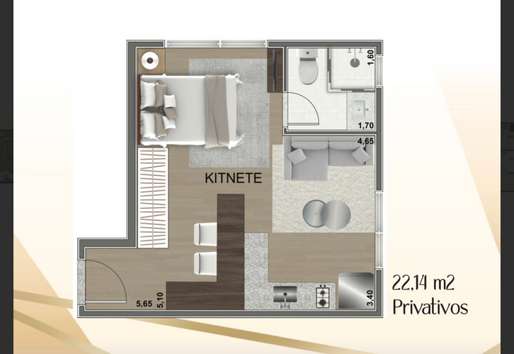 kitnet 20m2