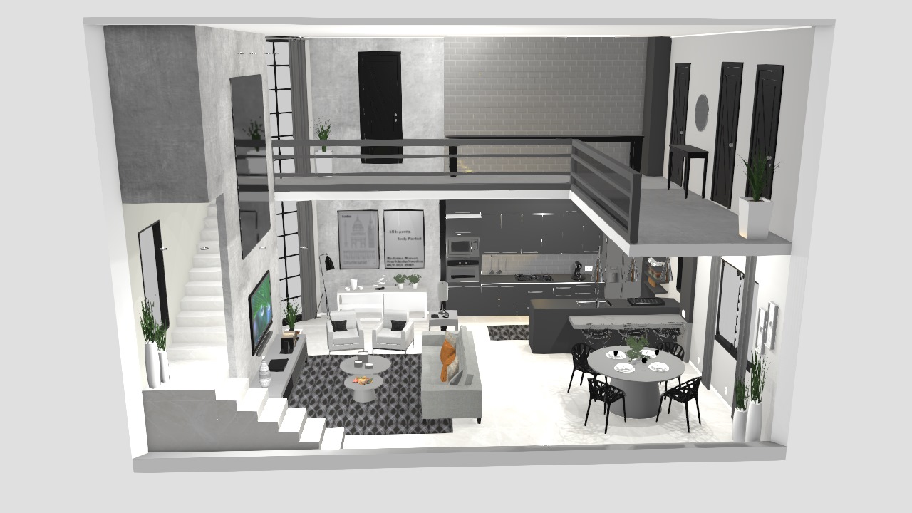 planta baixa 3d apartamento