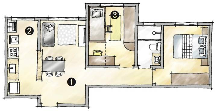 planta apartamento 45m2 2 quartos