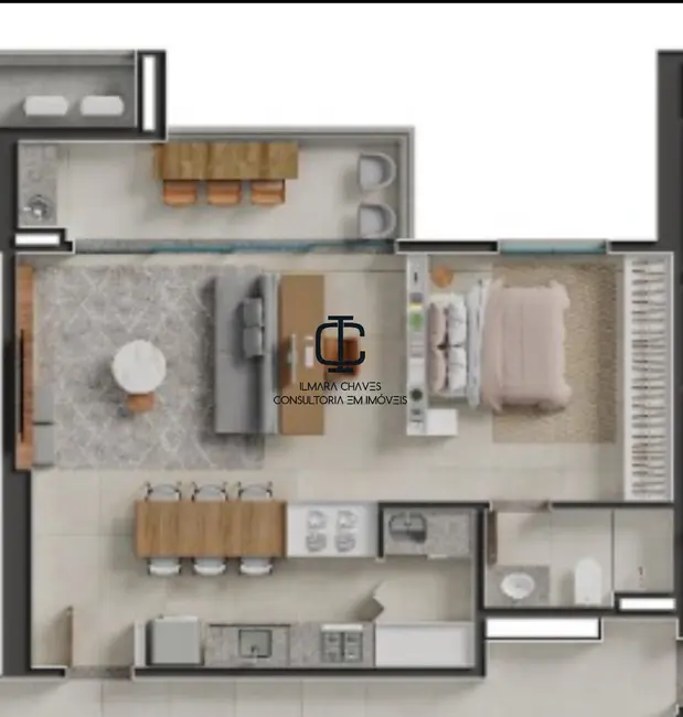 planta apartamento 45m2 studio